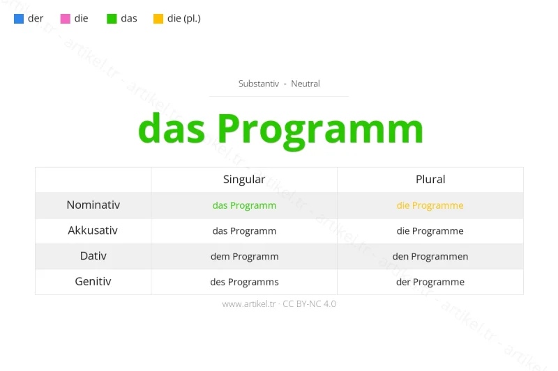 Almanca'da Programm Artikeli Nedir?