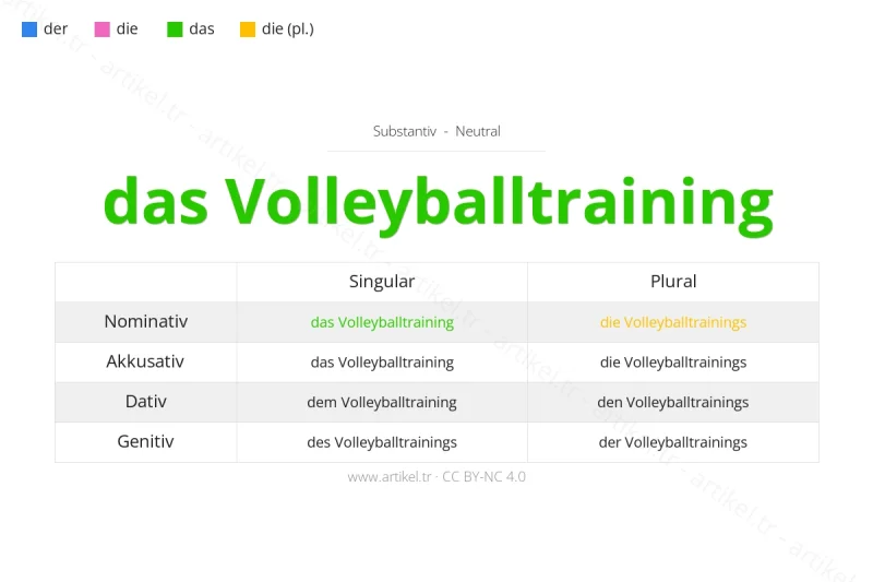Almanca'da Volleyballtraining Artikeli Nedir?