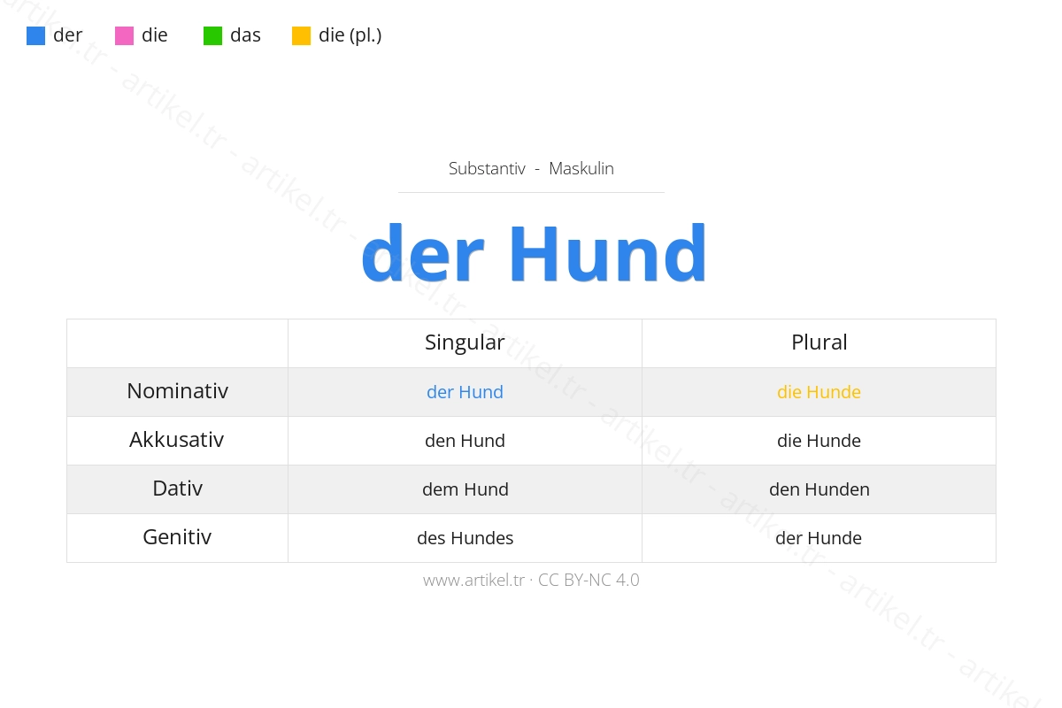 Welcher Artikel ist Hund auf Deutsch?