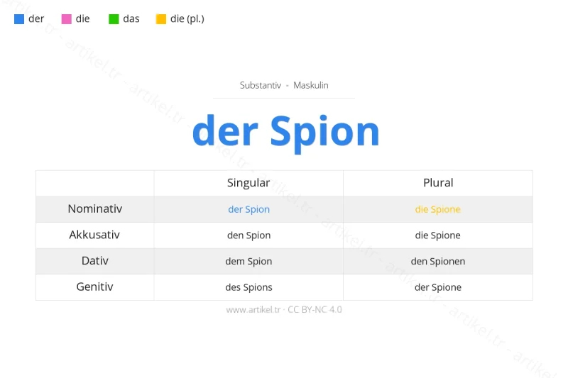 Welcher Artikel ist Spion auf Deutsch?