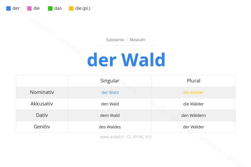 Welcher Artikel ist Wald auf Deutsch?