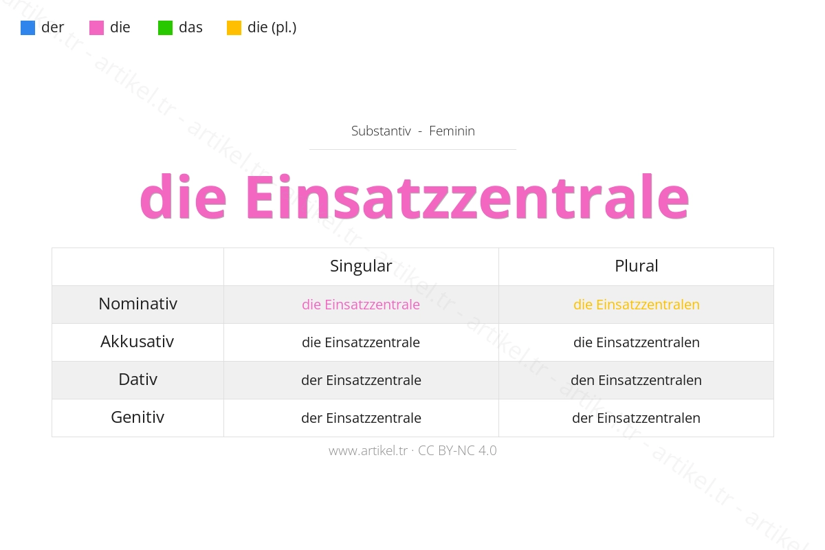 What is the Article of Einsatzzentrale in German?